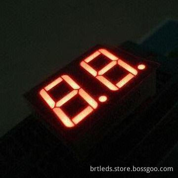 Dual Digit 7-segment LED Display with Sizes of 0.28, 0.3, 0.36, 0.4, 0.56, 0.8,1, 2.3 and 4 Inches
